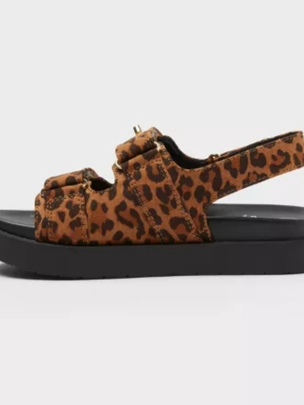 Leopard Print Slingback Platform Sandal - Brown Size 1